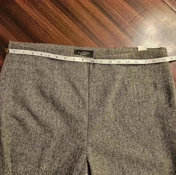 Talbots Womens High-Rise Flat Front Wide Leg Trouser Gray Tweed Sz 16 NWT - Picture 6 of 9